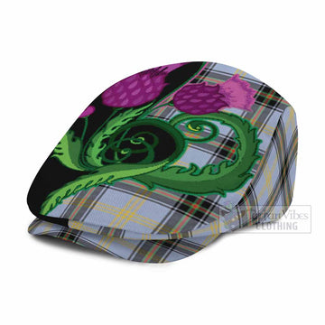 Bell Tartan Flat Cap, Jeff Cap Traditional Scottish Thistle