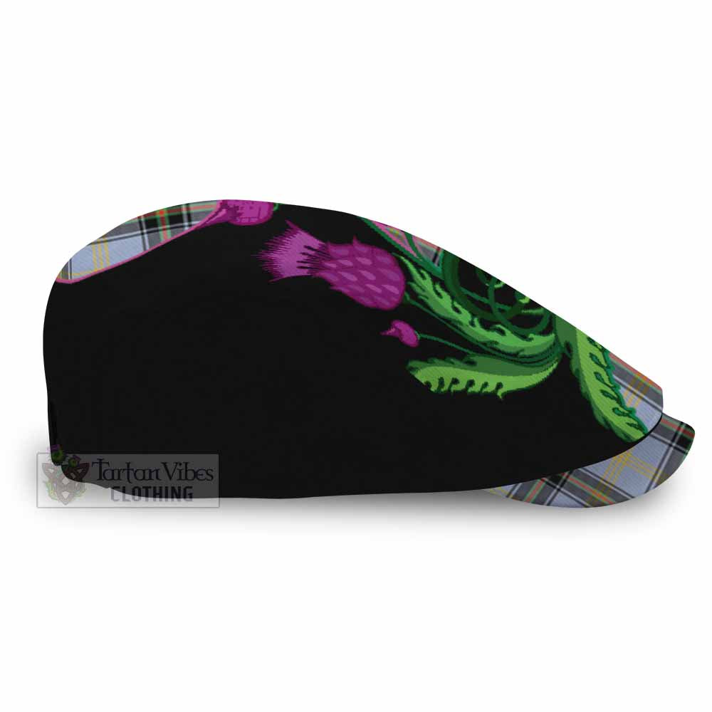 Bell Tartan Flat Cap, Jeff Cap Traditional Scottish Thistle