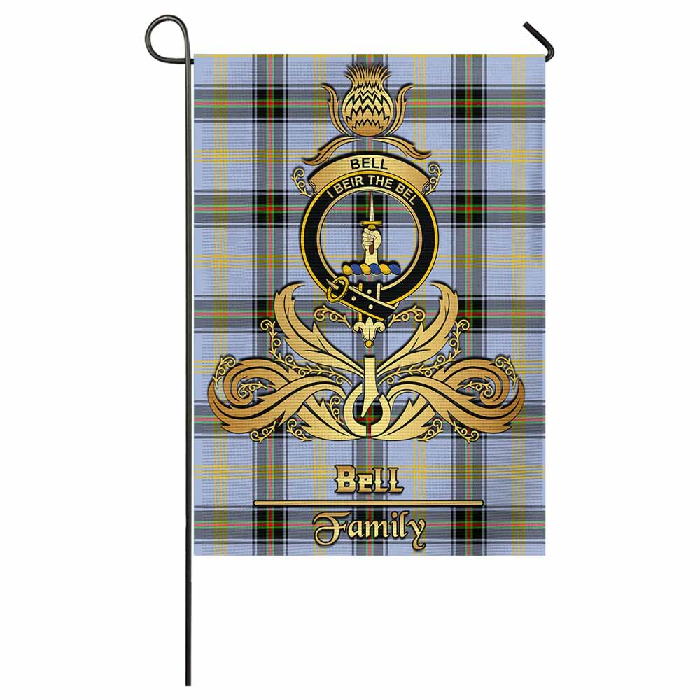 Bell Tartan Garden Flag with Highland Thistle Cherish Family Crest Style - Tartan Vibes Clothing