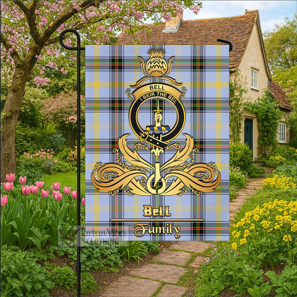Bell Tartan Garden Flag with Highland Thistle Cherish Family Crest Style - Tartan Vibes Clothing