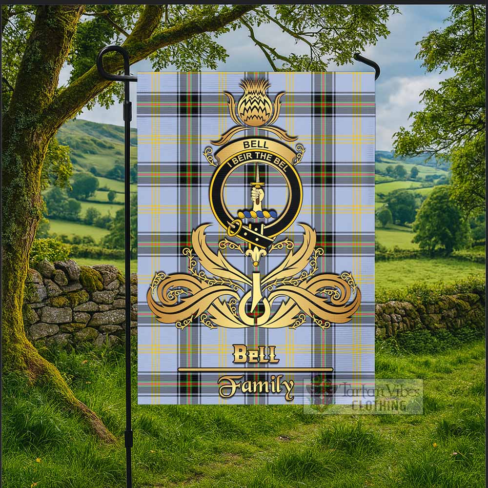 Bell Tartan Garden Flag with Highland Thistle Cherish Family Crest Style - Tartan Vibes Clothing