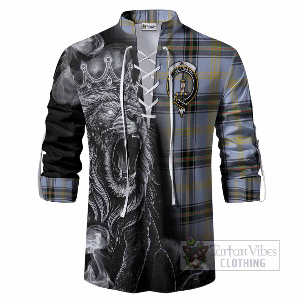 Bell Tartan Ghillie Shirt Roaring Lion Heritage