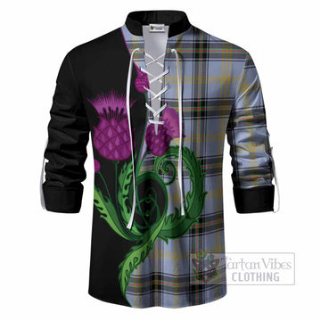 Bell Tartan Ghillie Shirt Traditional Scottish Thistle