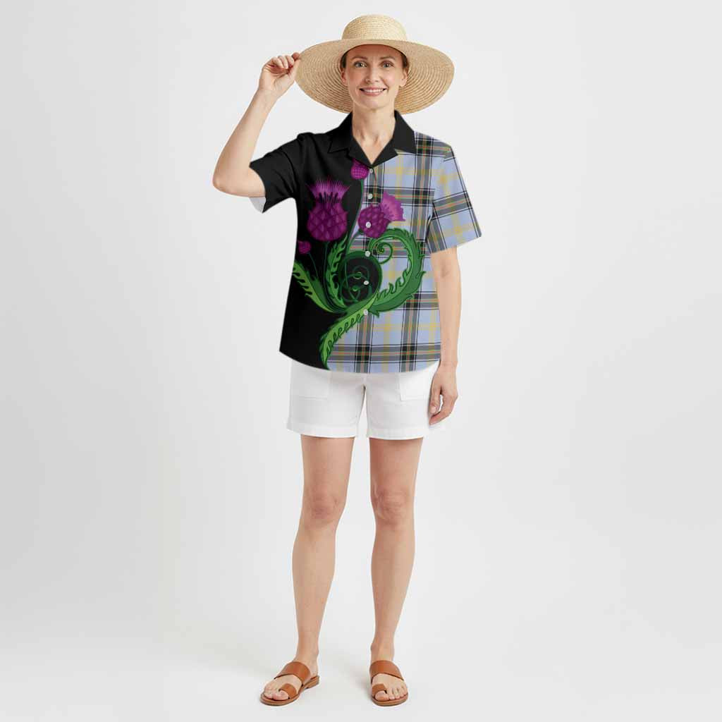 Bell Tartan Hawaiian Shirt Traditional Scottish Thistle