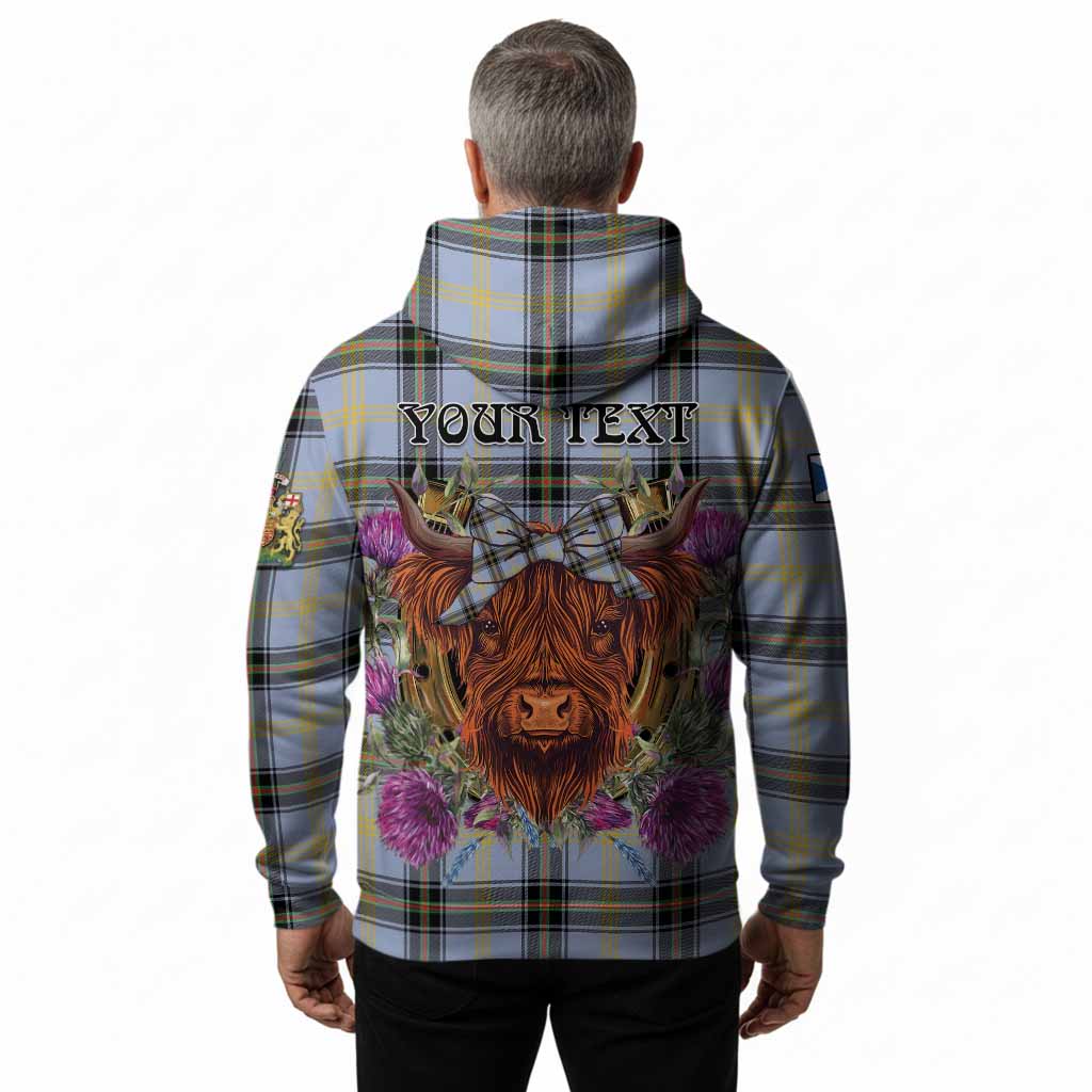 Bell Tartan Hoodie Scottish Thistle Heilan Coo