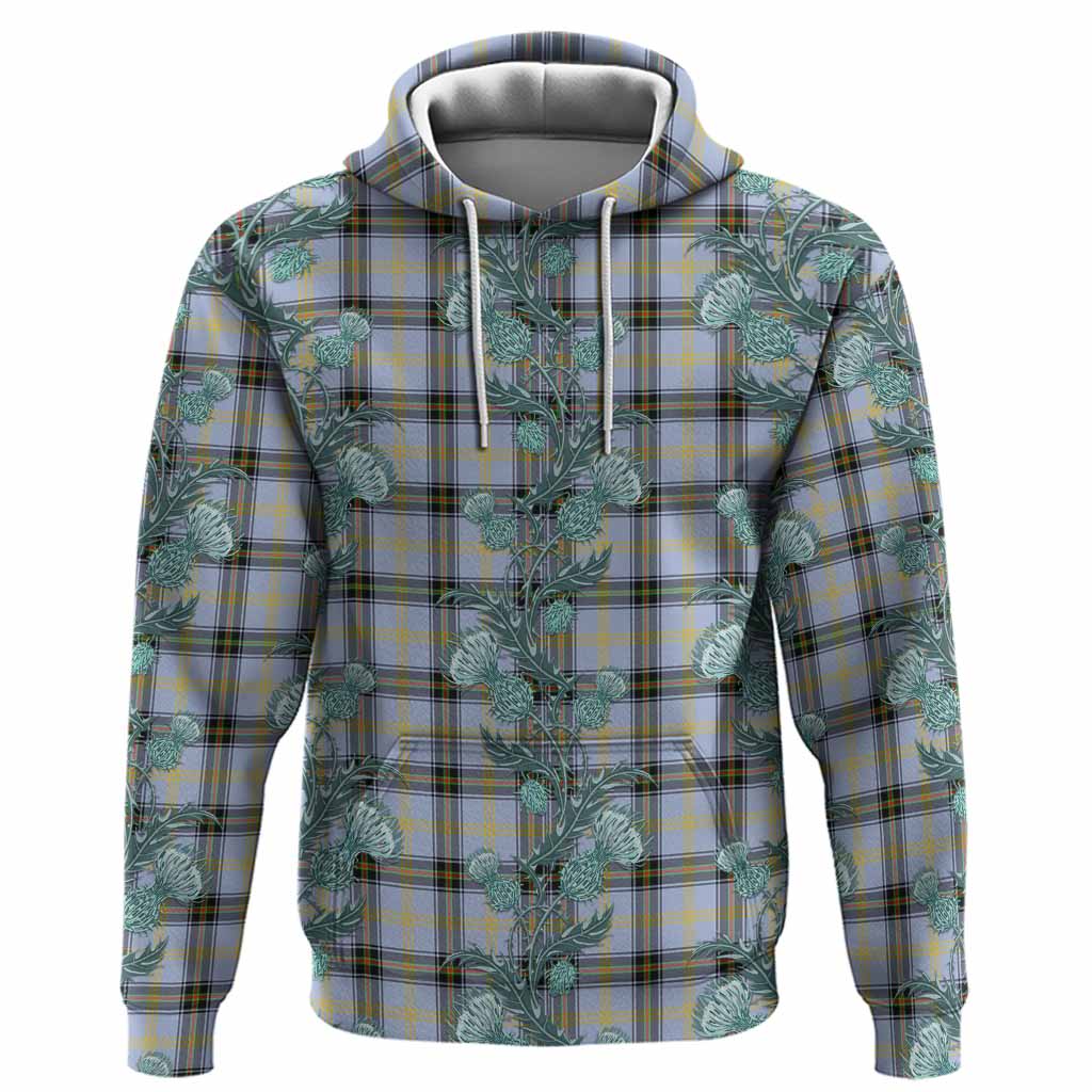 Bell Tartan Hoodie Seamless Scottish Thistle Flowers