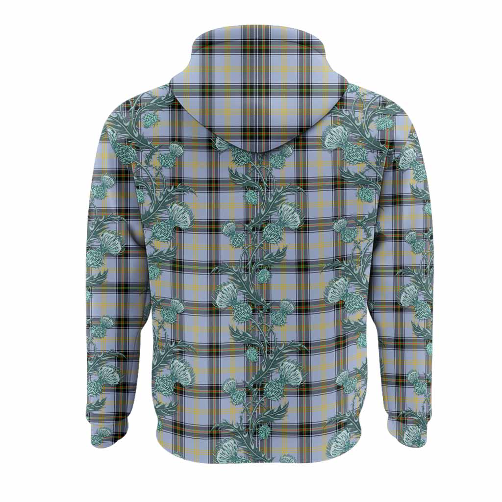 Bell Tartan Hoodie Seamless Scottish Thistle Flowers