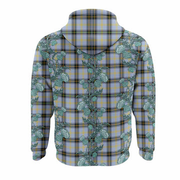 Bell Tartan Hoodie Seamless Scottish Thistle Flowers