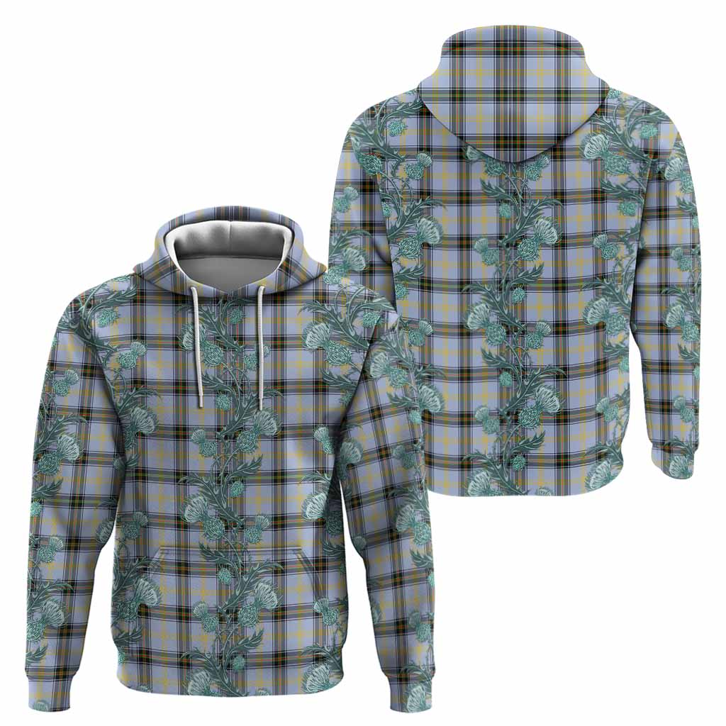 Bell Tartan Hoodie Seamless Scottish Thistle Flowers