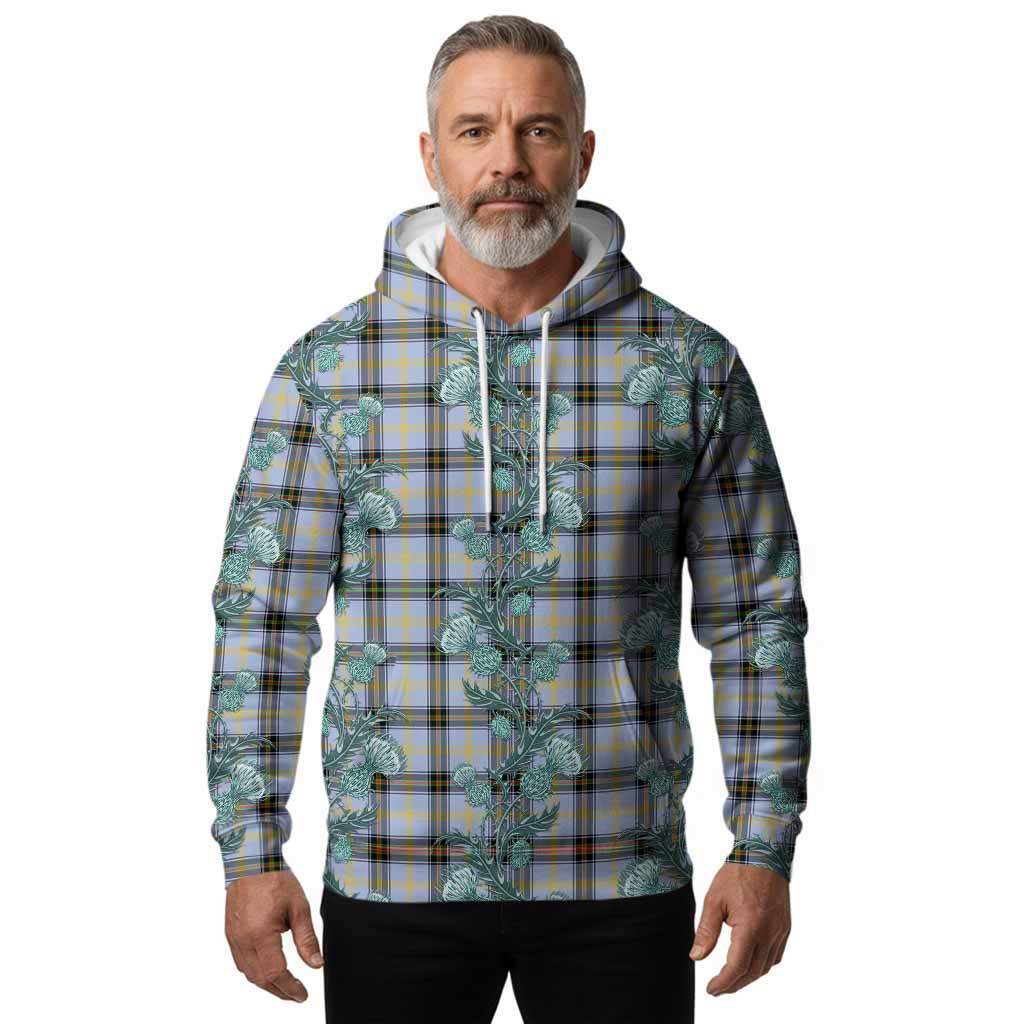 Bell Tartan Hoodie Seamless Scottish Thistle Flowers