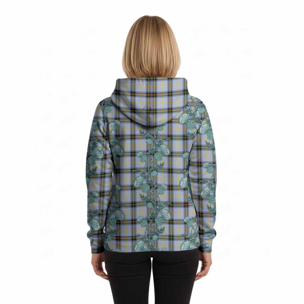 Bell Tartan Hoodie Seamless Scottish Thistle Flowers