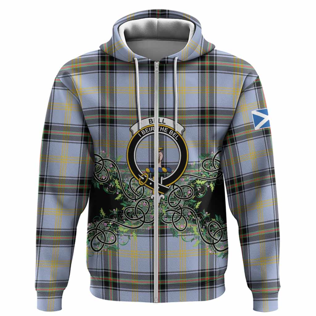Bell Tartan Hoodie Thistle Scottish Spirit