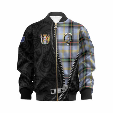 Bell Tartan Kid Bomber Jacket New Zealand Pattern Unique Zipper Stylized