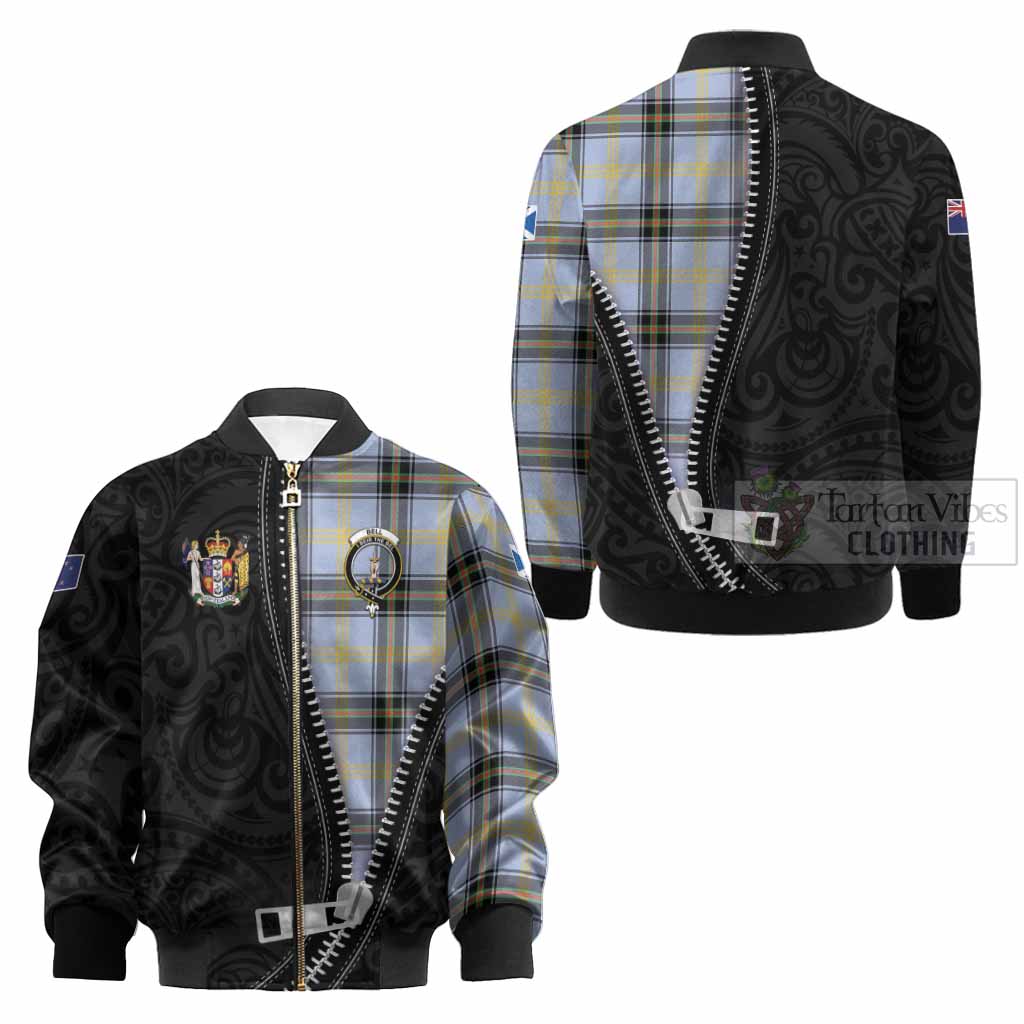 Bell Tartan Kid Bomber Jacket New Zealand Pattern Unique Zipper Stylized