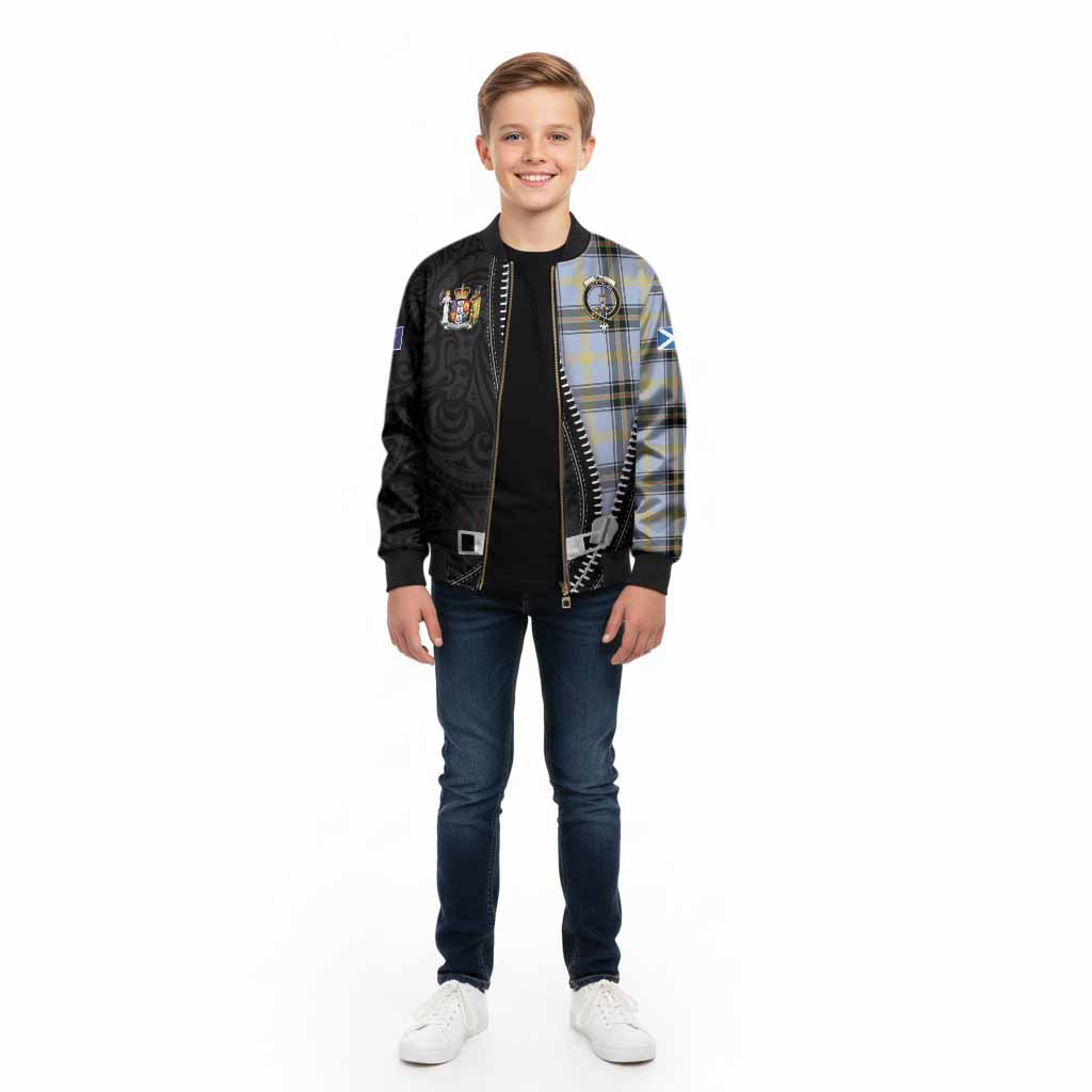 Bell Tartan Kid Bomber Jacket New Zealand Pattern Unique Zipper Stylized