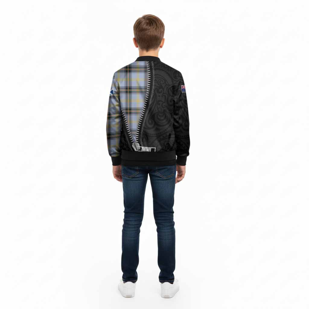 Bell Tartan Kid Bomber Jacket New Zealand Pattern Unique Zipper Stylized