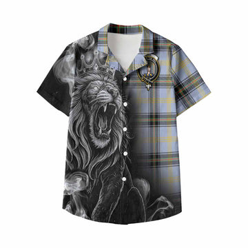 Bell Tartan Kid Hawaiian Shirt Roaring Lion Heritage