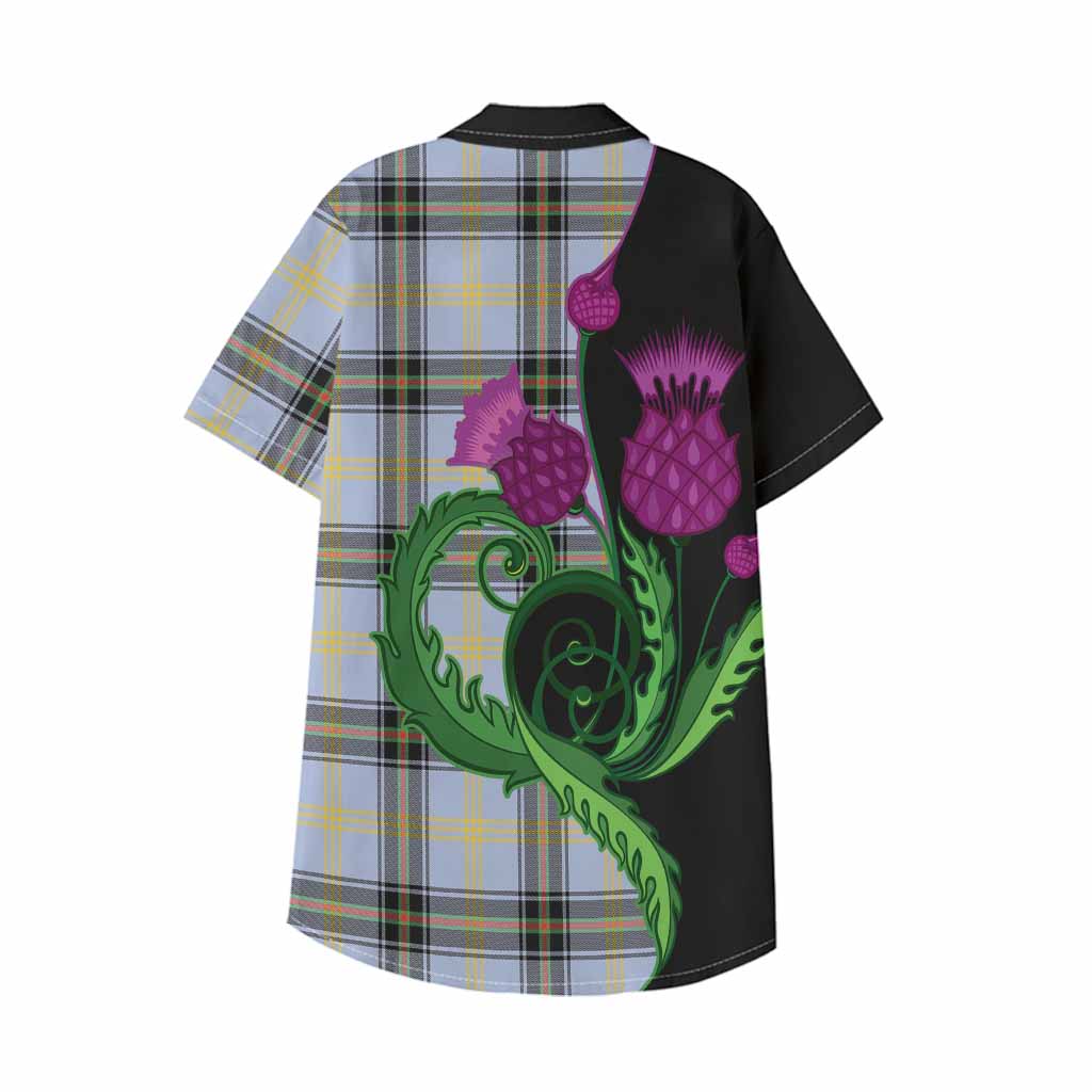 Bell Tartan Kid Hawaiian Shirt Traditional Scottish Thistle