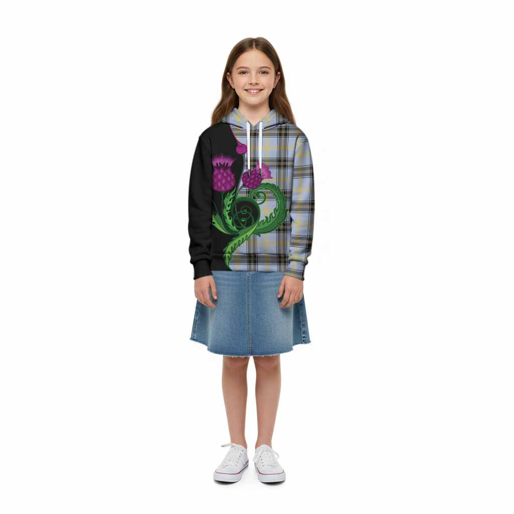 Bell Tartan Kid Hoodie Traditional Scottish Thistle