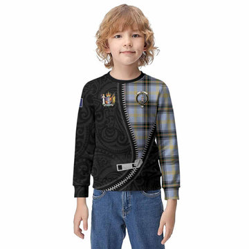Bell Tartan Kid Knitted Sweatshirt New Zealand Pattern Unique Zipper Stylized