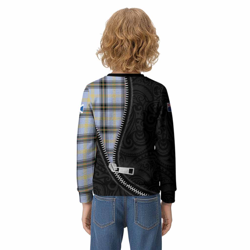 Bell Tartan Kid Knitted Sweatshirt New Zealand Pattern Unique Zipper Stylized