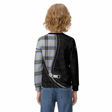 Bell Tartan Kid Knitted Sweatshirt New Zealand Pattern Unique Zipper Stylized