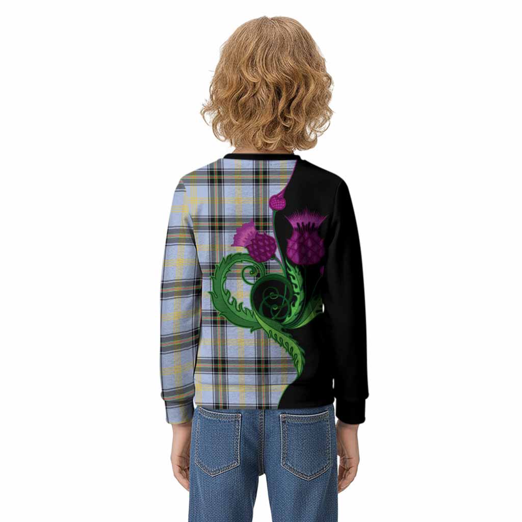 Bell Tartan Kid Knitted Sweatshirt Traditional Scottish Thistle