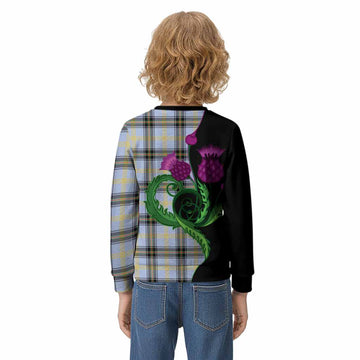 Bell Tartan Kid Knitted Sweatshirt Traditional Scottish Thistle