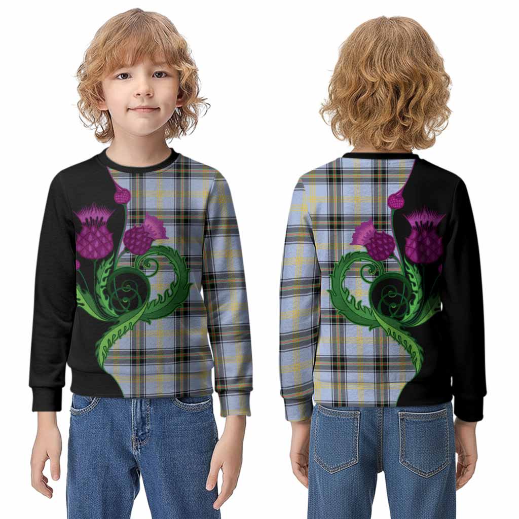 Bell Tartan Kid Knitted Sweatshirt Traditional Scottish Thistle