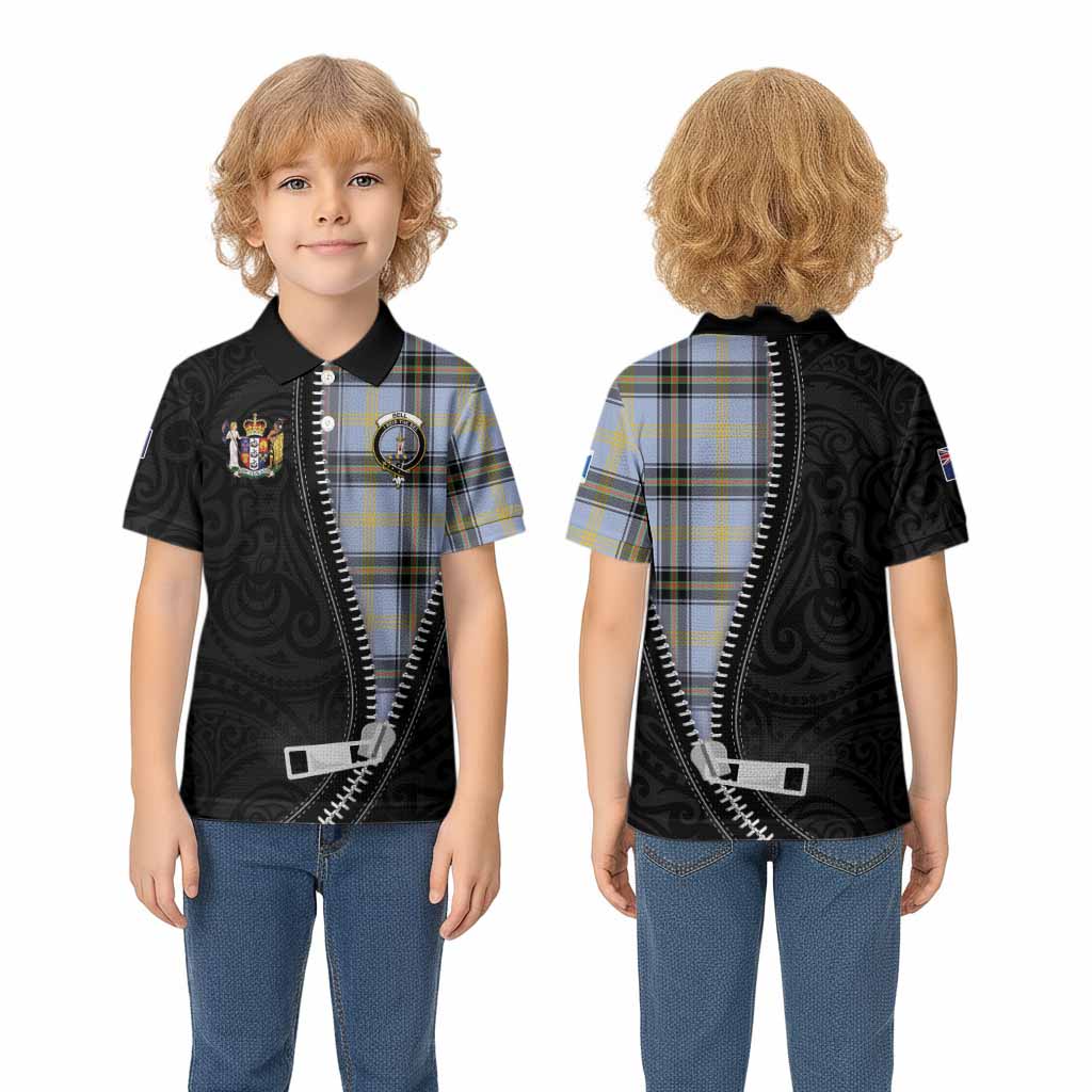 Bell Tartan Kid Polo Shirt New Zealand Pattern Unique Zipper Stylized