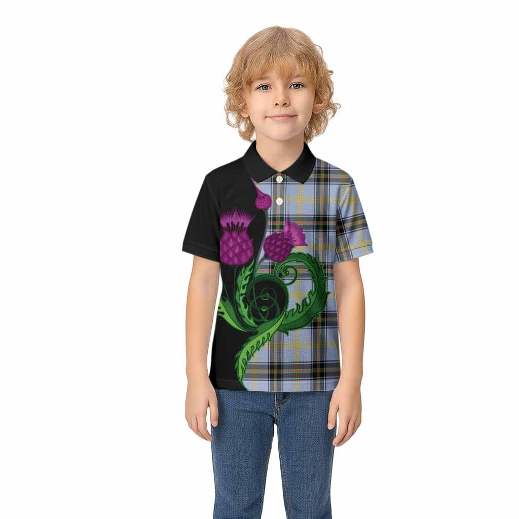 Bell Tartan Kid Polo Shirt Traditional Scottish Thistle