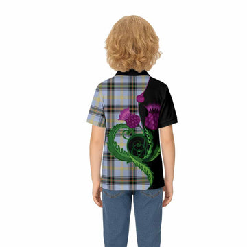 Bell Tartan Kid Polo Shirt Traditional Scottish Thistle