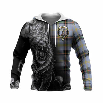 Bell Tartan Knitted Hoodie Roaring Lion Heritage
