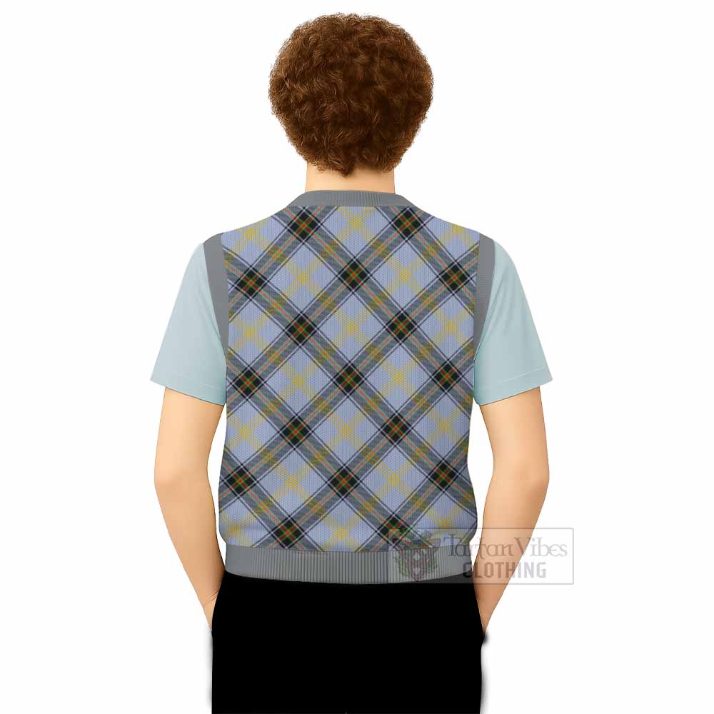 Bell Tartan  Knitted V-Neck Vest Cross Style