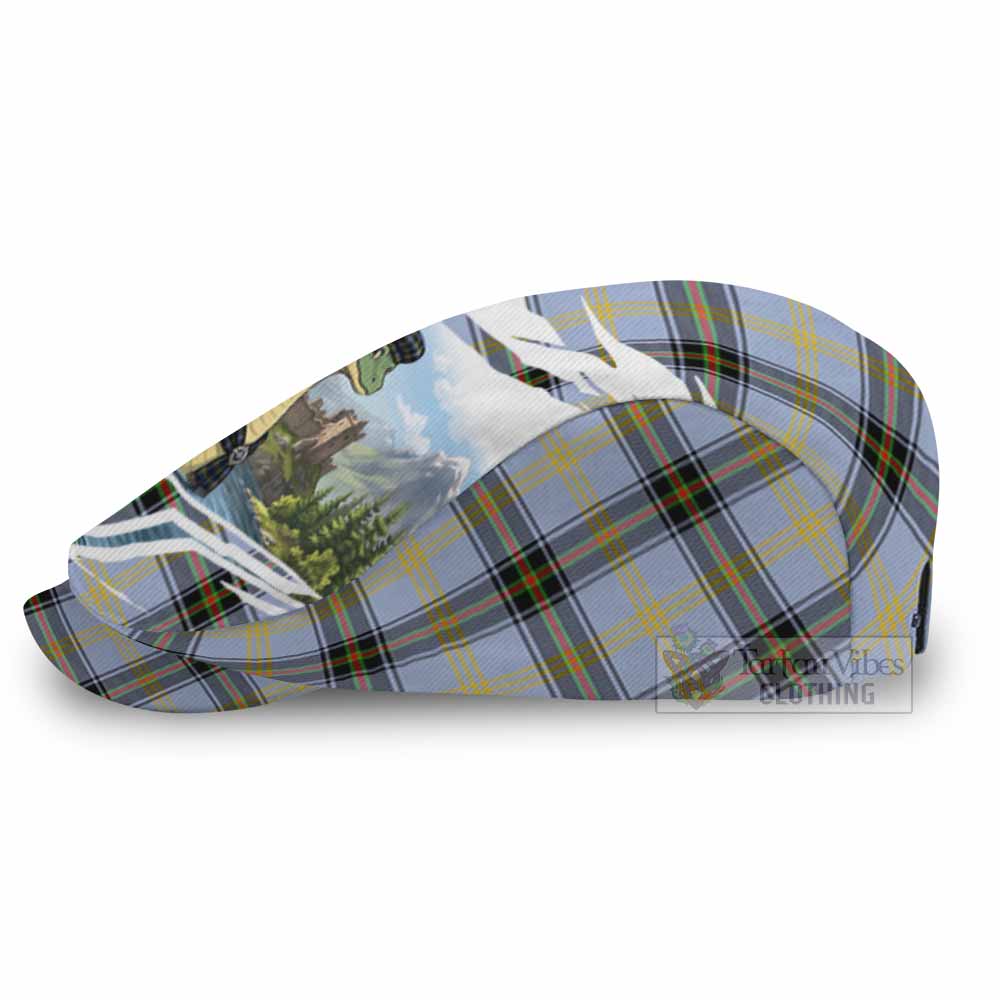 Bell Tartan Loch Ness Monster Scottish Heritage Art Flat Cap, Jeff Cap