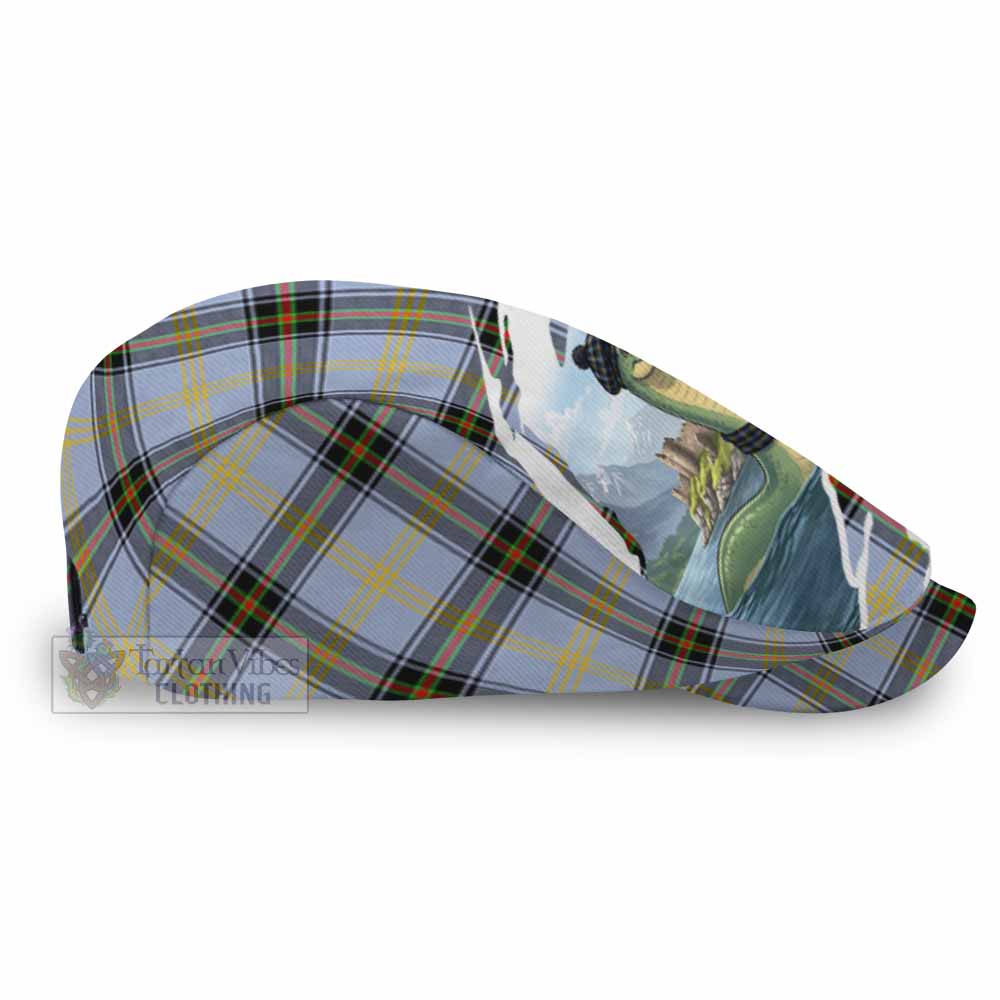 Bell Tartan Loch Ness Monster Scottish Heritage Art Flat Cap, Jeff Cap