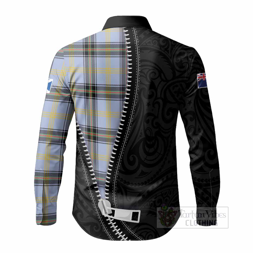 Bell Tartan Long Sleeve Button Shirts New Zealand Pattern Unique Zipper Stylized