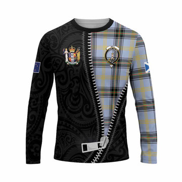 Bell Tartan Long Sleeve T-Shirt New Zealand Pattern Unique Zipper Stylized