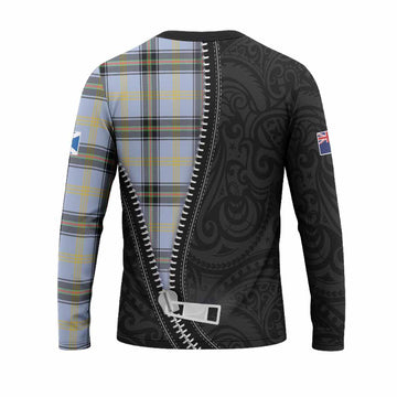Bell Tartan Long Sleeve T-Shirt New Zealand Pattern Unique Zipper Stylized