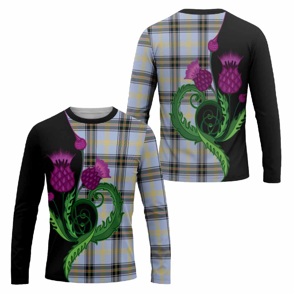 Bell Tartan Long Sleeve T-Shirt Traditional Scottish Thistle