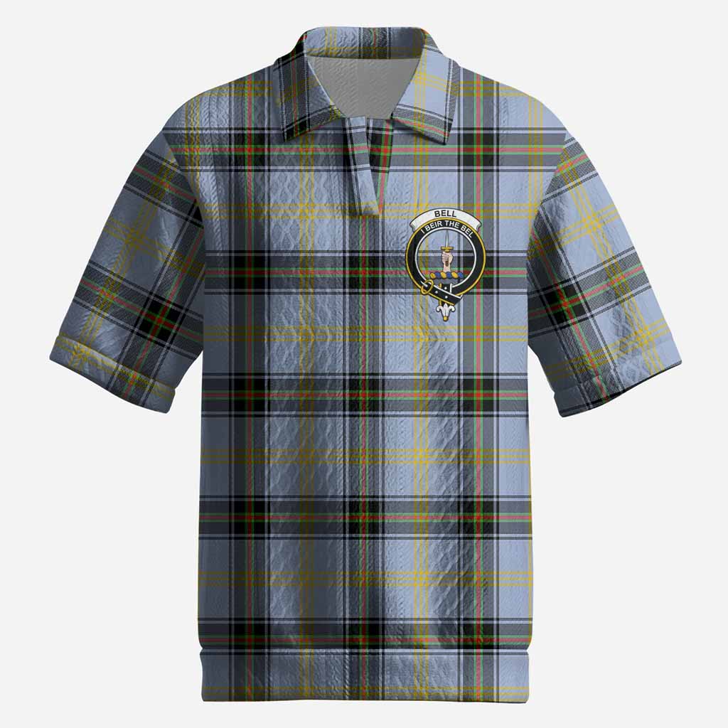 Bell Tartan Men’s Polo Sweater Top with Family Crest