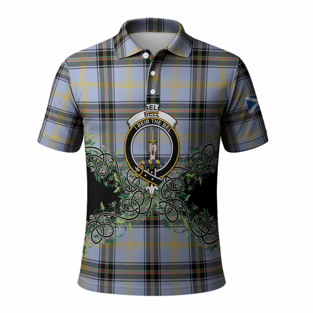 Bell Tartan Polo Shirt Thistle Scottish Spirit