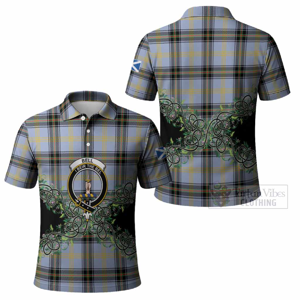 Bell Tartan Polo Shirt Thistle Scottish Spirit