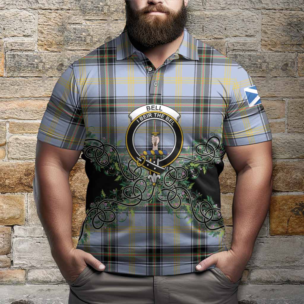Bell Tartan Polo Shirt Thistle Scottish Spirit