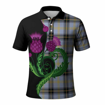 Bell Tartan Polo Shirt Traditional Scottish Thistle