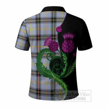 Bell Tartan Polo Shirt Traditional Scottish Thistle