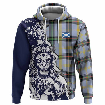 Bell Tartan Scottish Hoodie Angry Lion With Soccer Ball Style