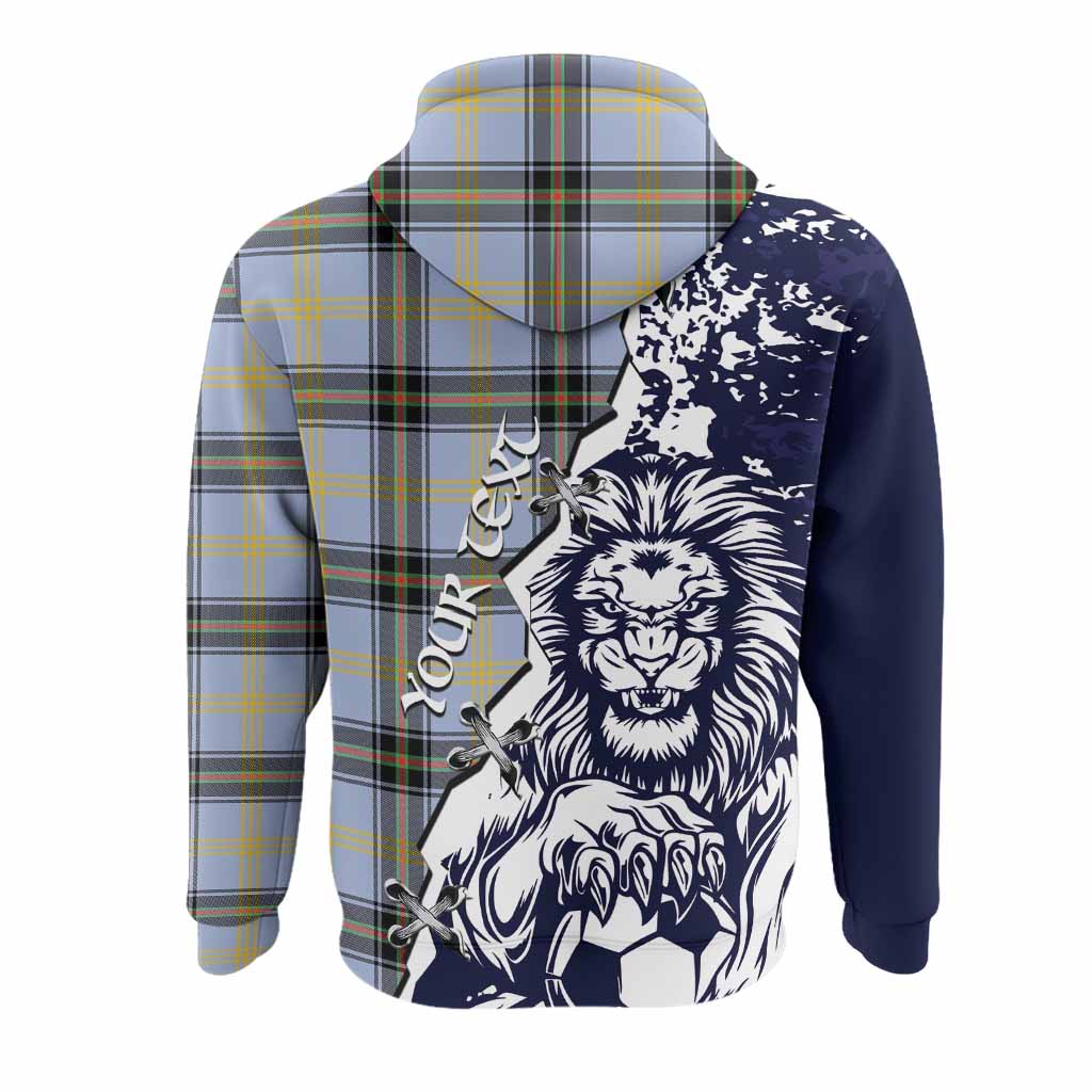 Bell Tartan Scottish Hoodie Angry Lion With Soccer Ball Style