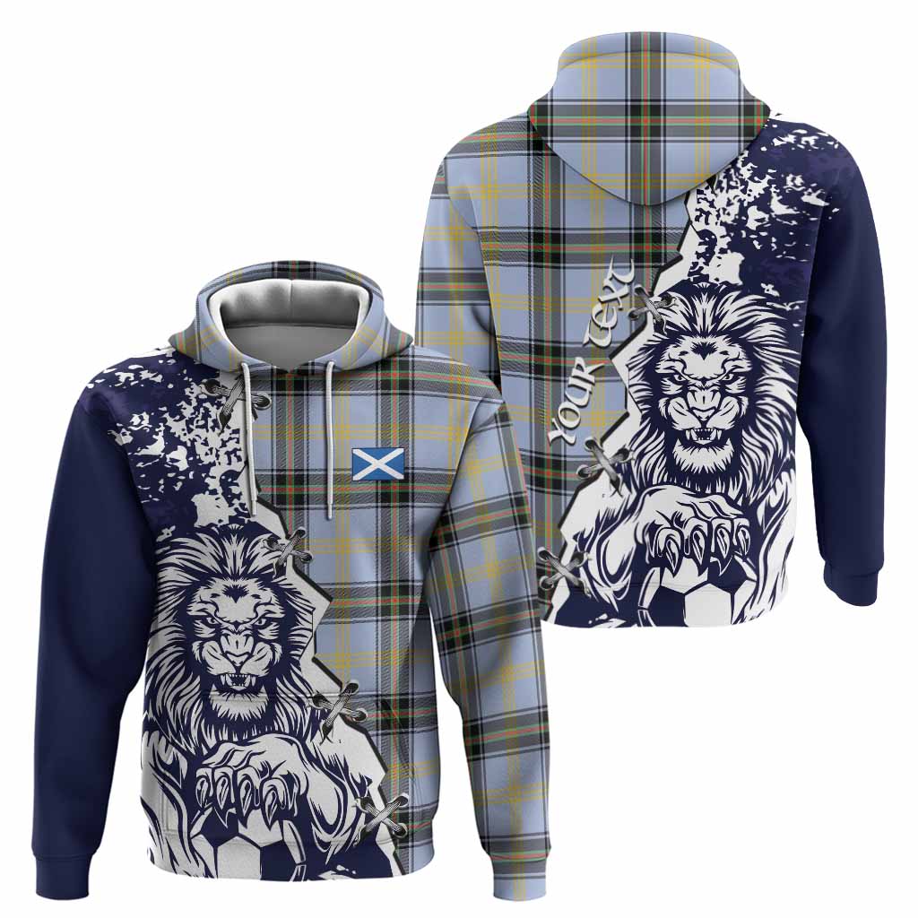 Bell Tartan Scottish Hoodie Angry Lion With Soccer Ball Style