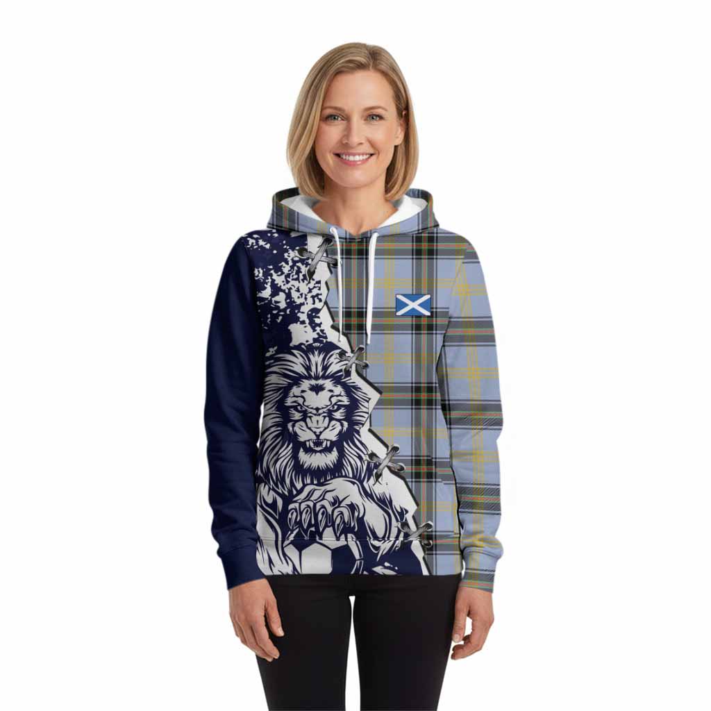 Bell Tartan Scottish Hoodie Angry Lion With Soccer Ball Style